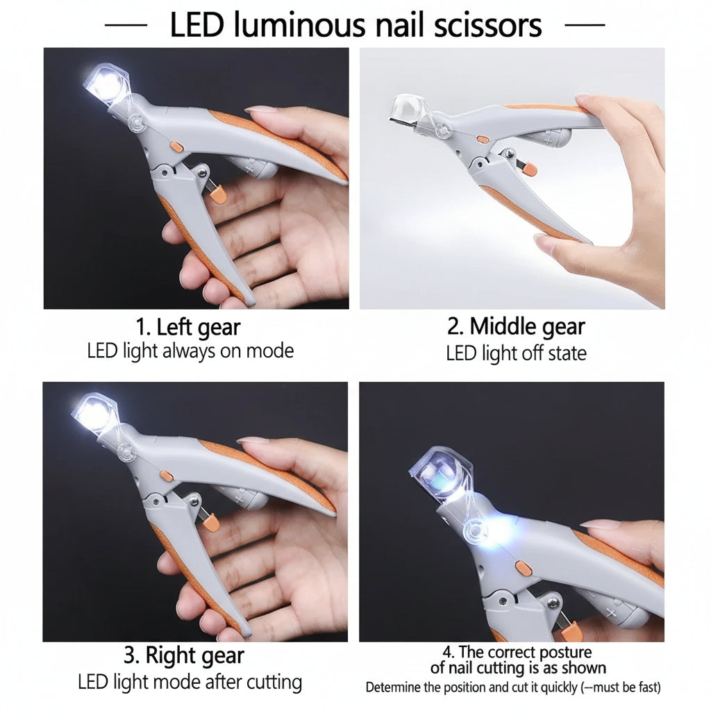 Professional Pet Nail Clipper Scissors with LED Light Cat Dog Nail Clippers Tool Scissors Nail Toeclaw Cutter Scissors Pet Suppl